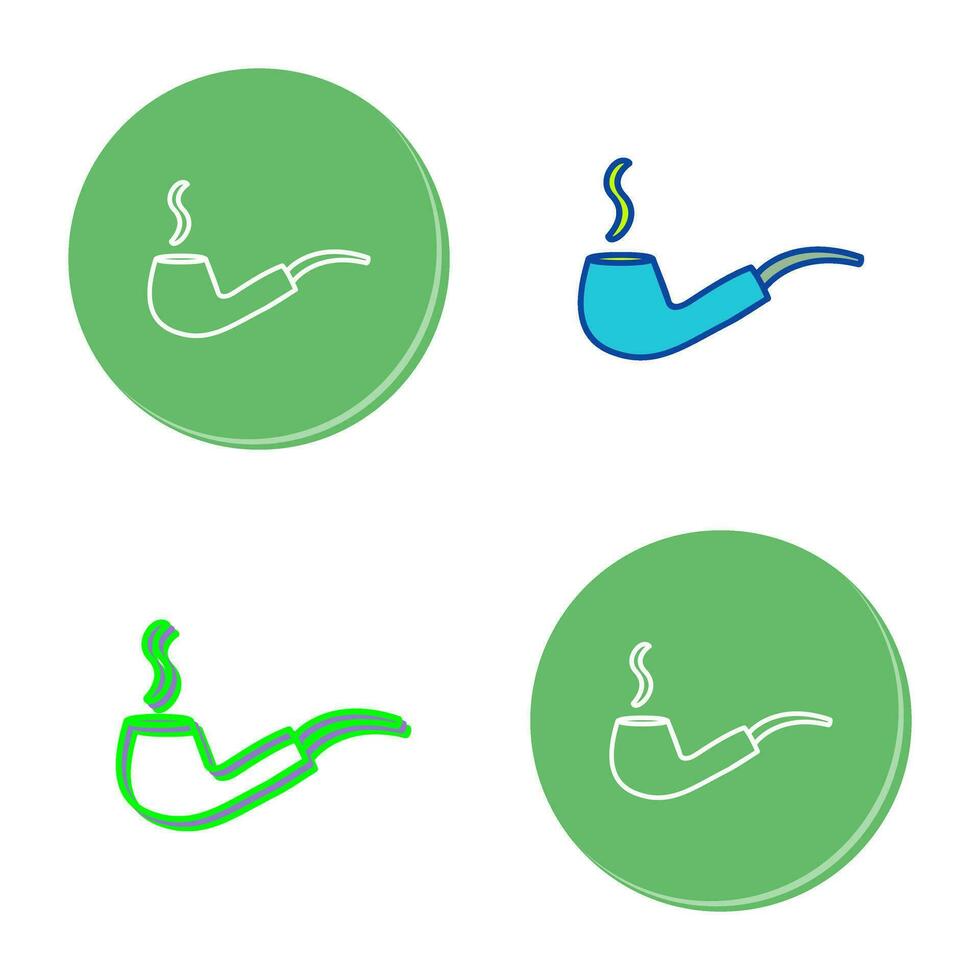 Unique Lit Smoking Pipe Vector Icon