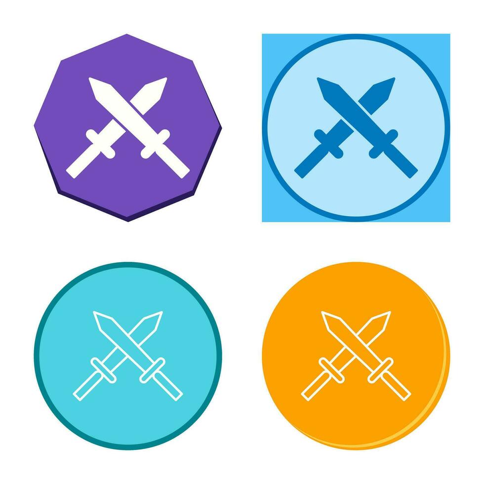 Unique Two Swords Vector Icon