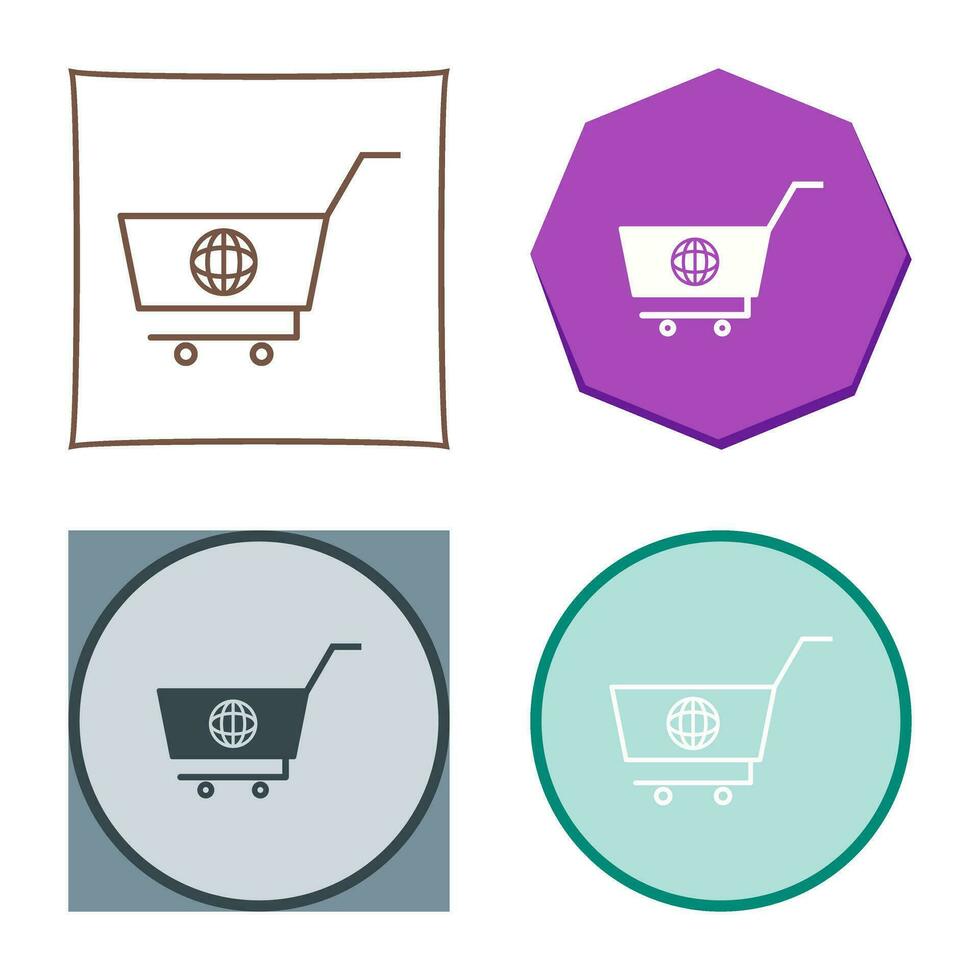 icono de vector de compras global único