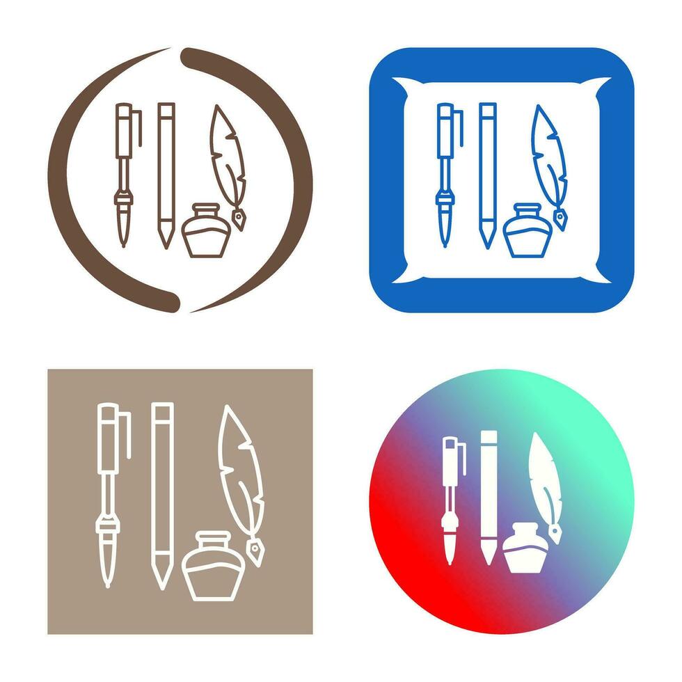 Unique Writing Equipment Vector Icon