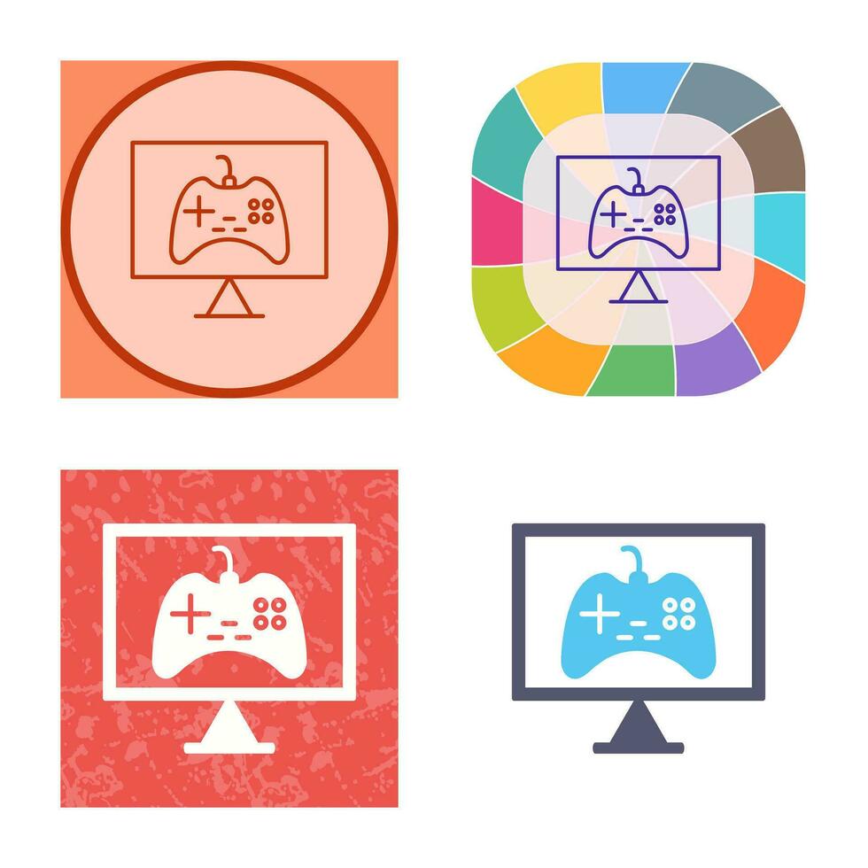 icono de vector de juegos en línea único