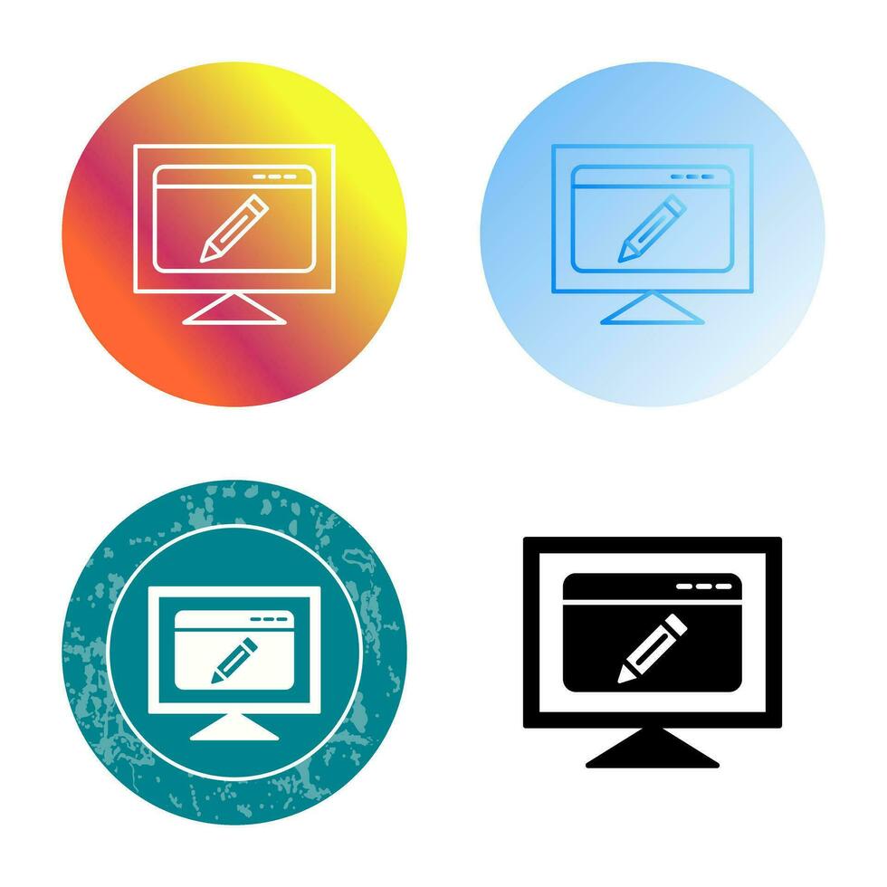 editar icono de vector de página web