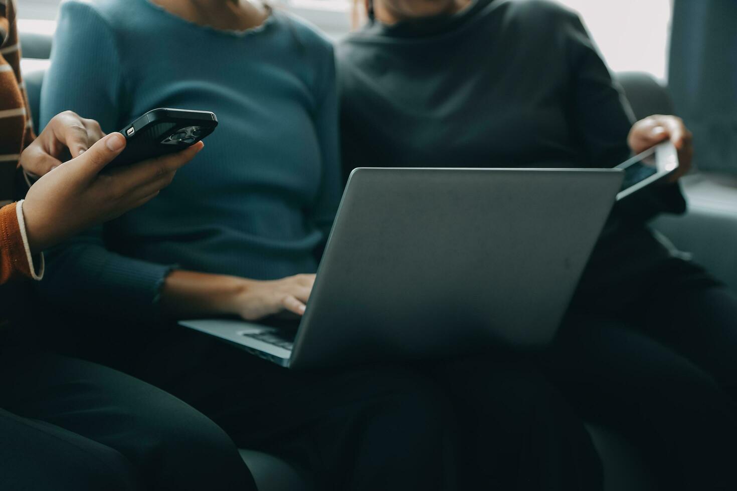 Close up of woman hand using credit card and laptop for payment and online shopping, Online shopping, payments digital banking, E-commerce concept. photo