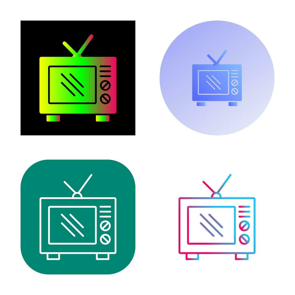 viejo, tv, vector, icono vector