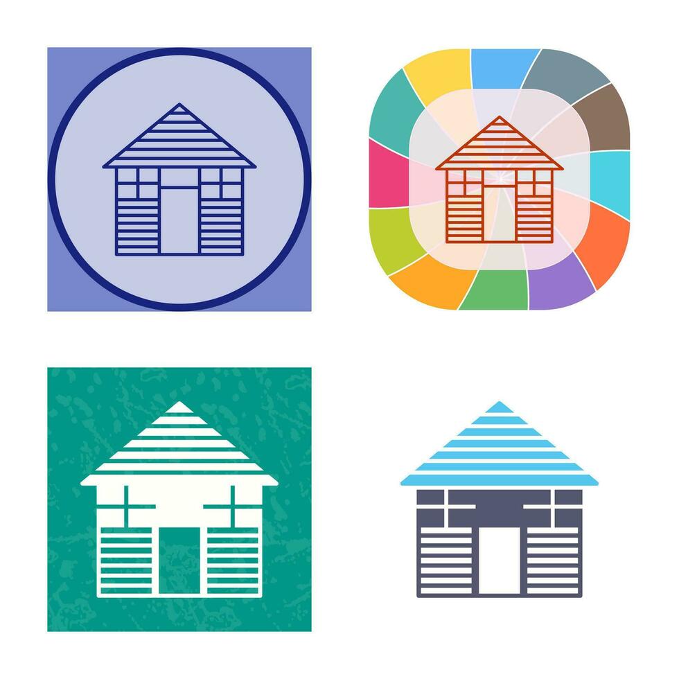 Wood Cabin Vector Icon