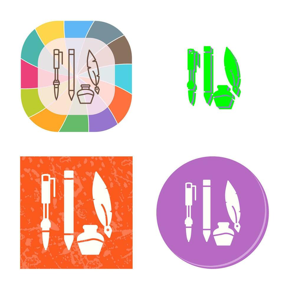 Unique Writing Equipment Vector Icon