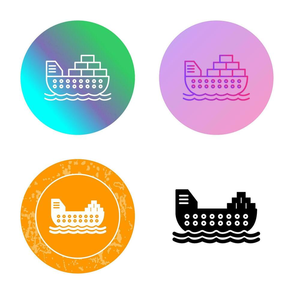 icono de vector de barco de carga