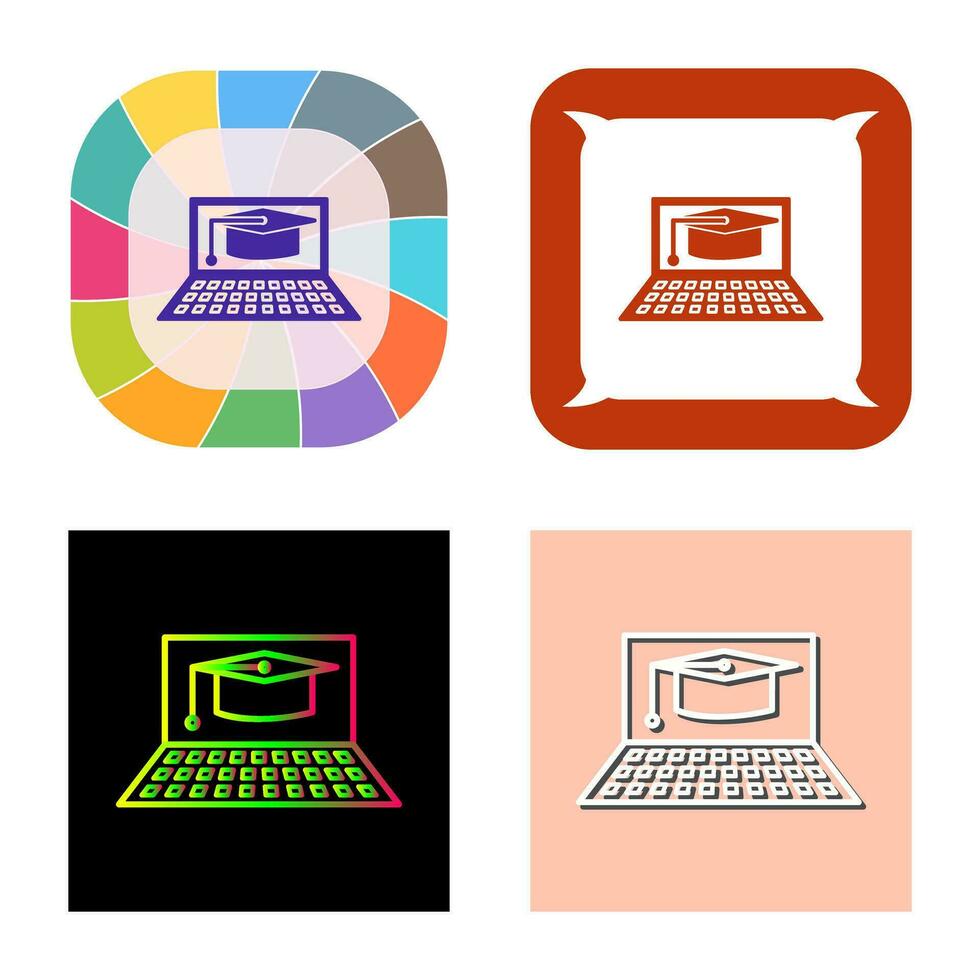 Unique Online Graduation Vector Icon