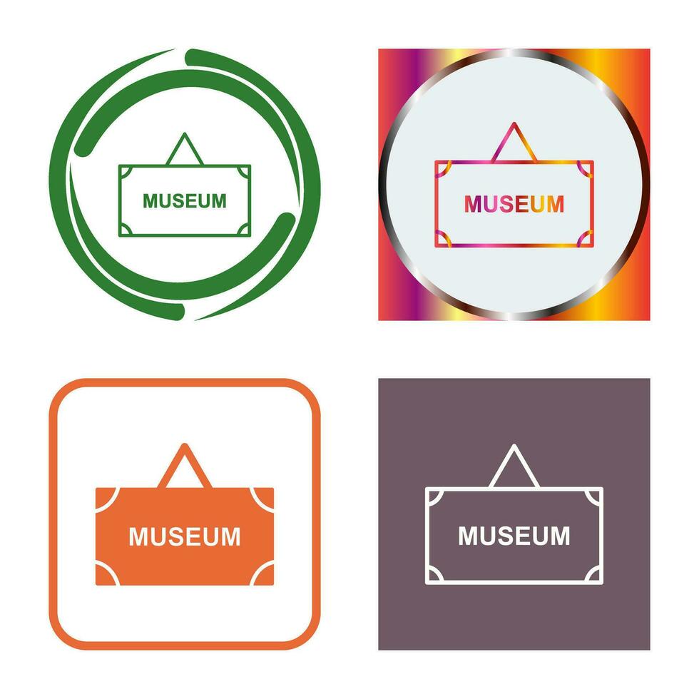 icono de vector de etiqueta de museo