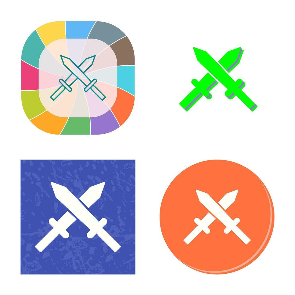 Unique Two Swords Vector Icon