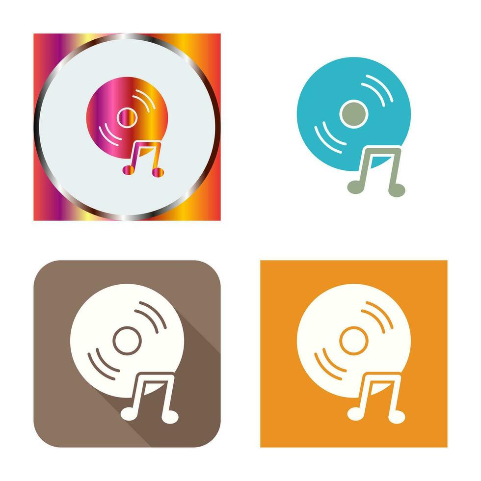 Unique Music CD Vector Icon
