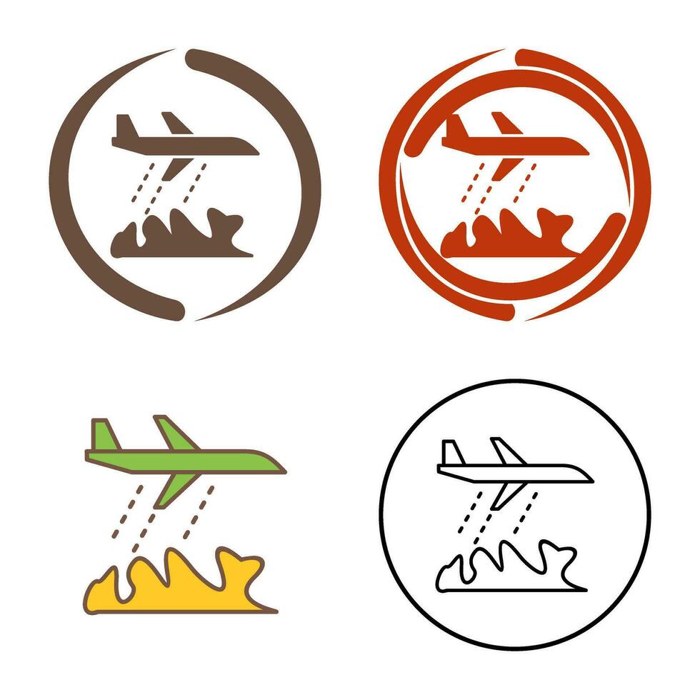 icono de vector de avión de bombero único