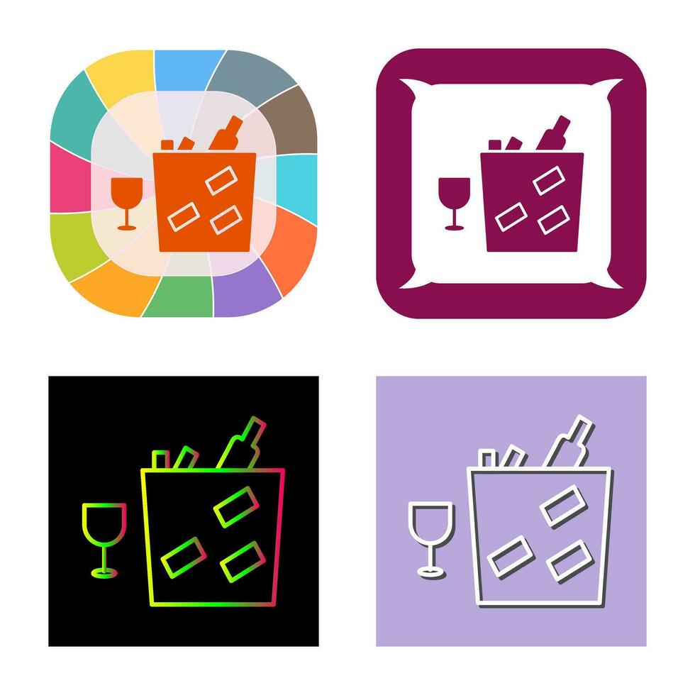 Unique Wine Bottle in Ice Vector Icon