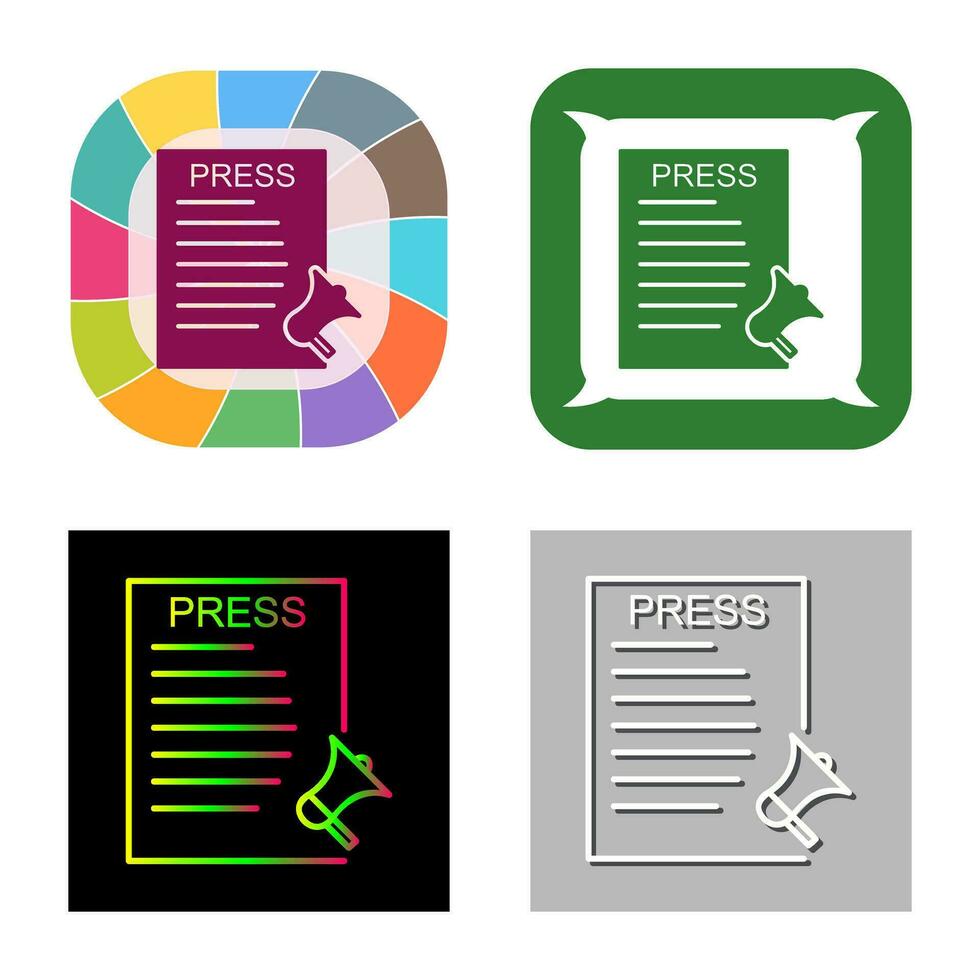 Unique Press Releases Vector Icon