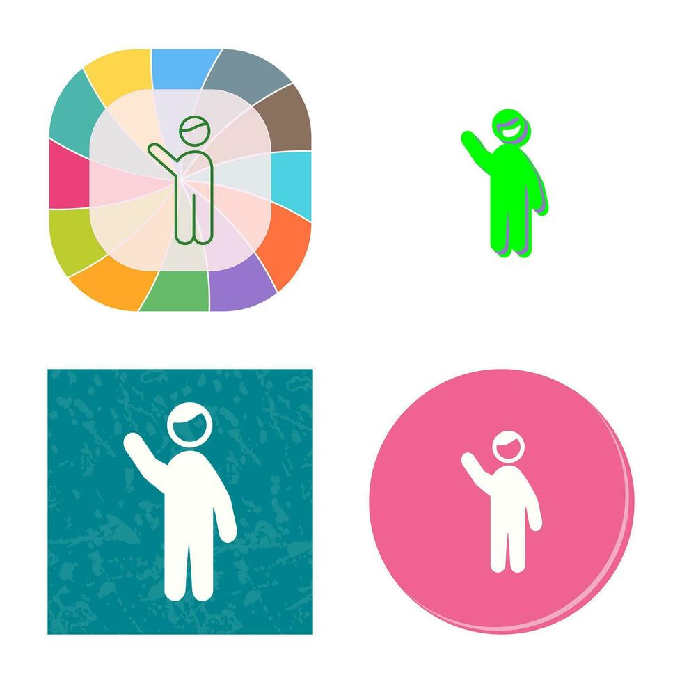 Waving to people Vector Icon