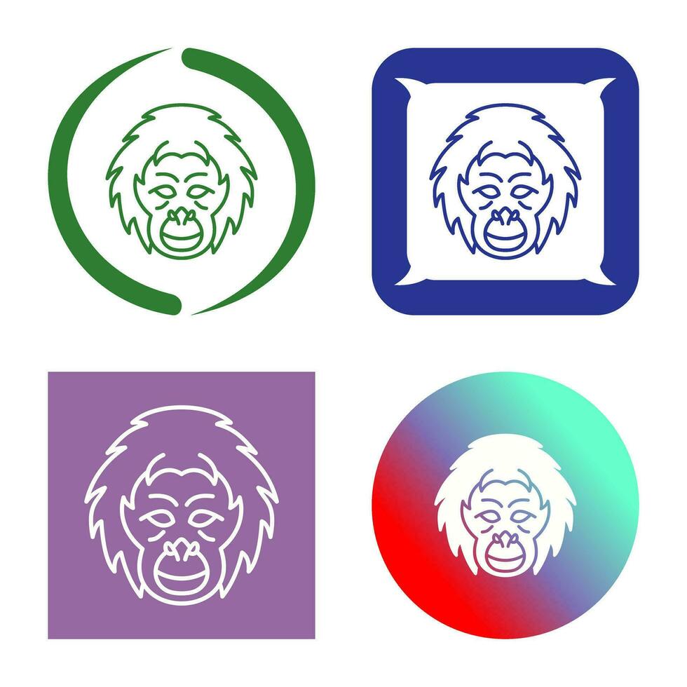 icono de vector de orangután