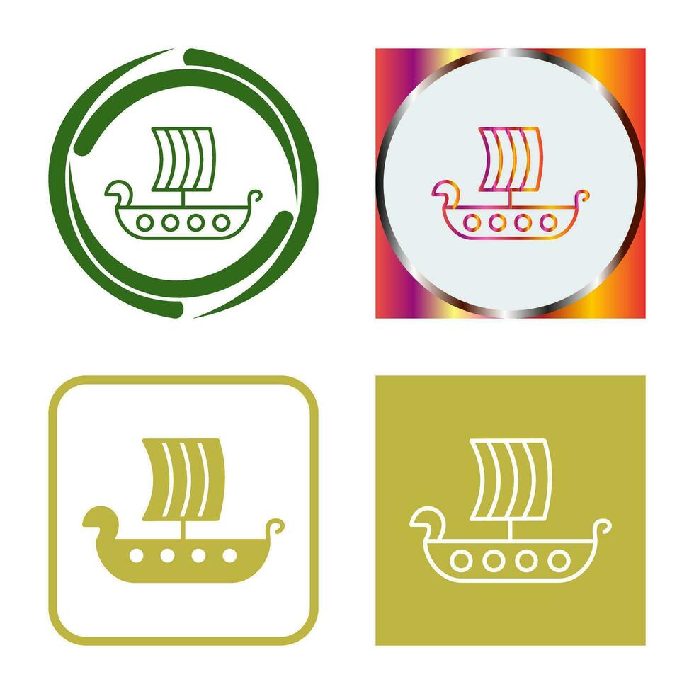 icono de vector de barco vikingo