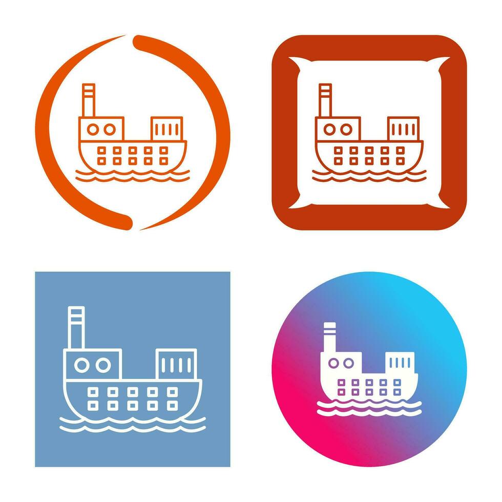 icono de vector de barco de carga