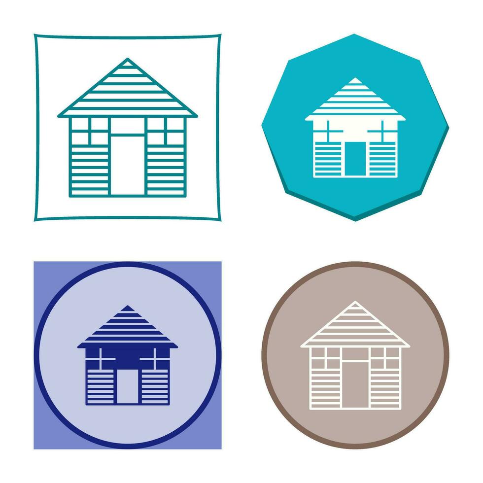 Wood Cabin Vector Icon