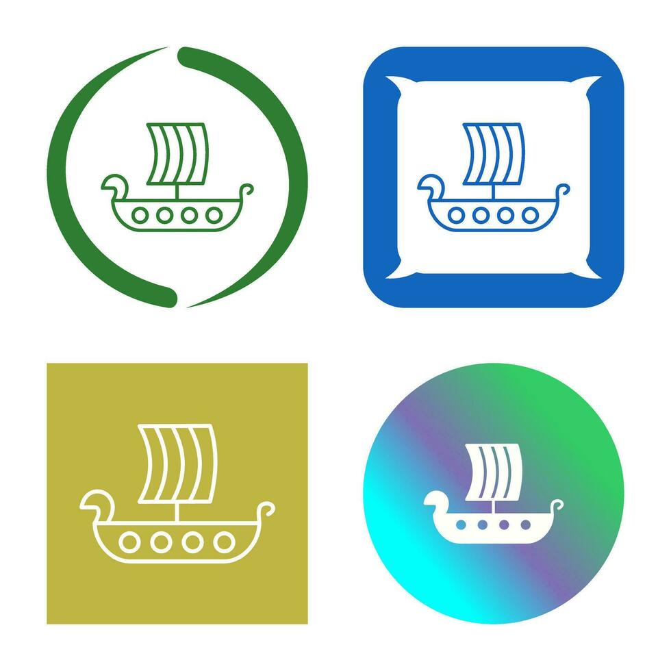 Viking Ship Vector Icon