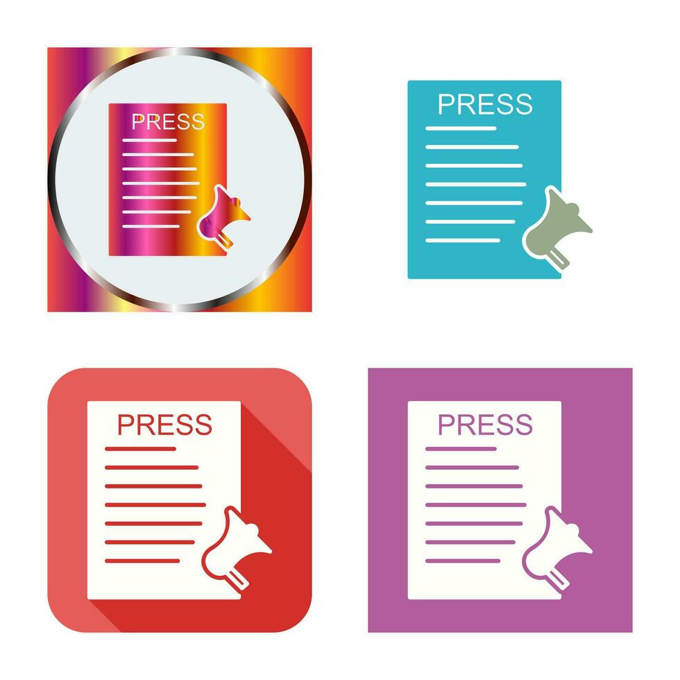 Unique Press Releases Vector Icon
