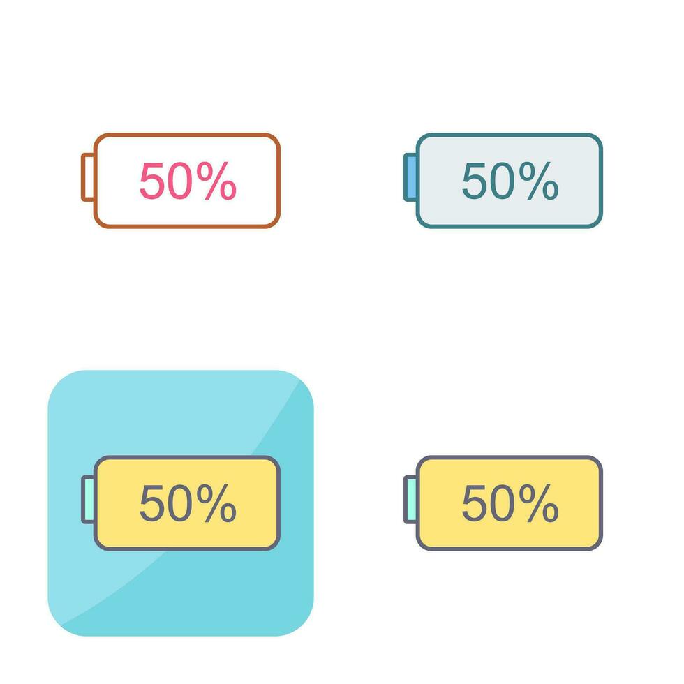 Unique Half Battery Vector Icon
