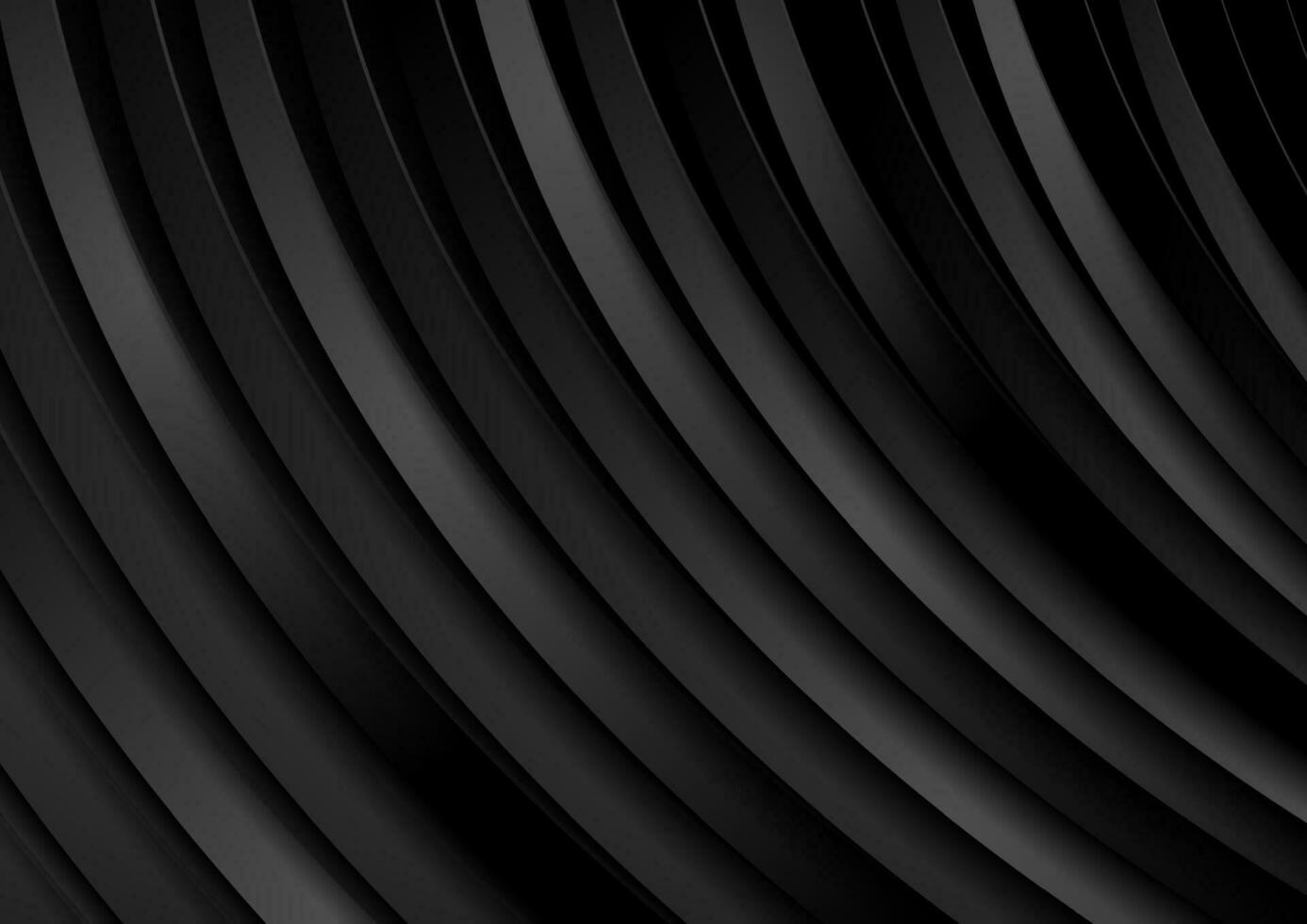 Black wavy stripes abstract technology geometric background vector