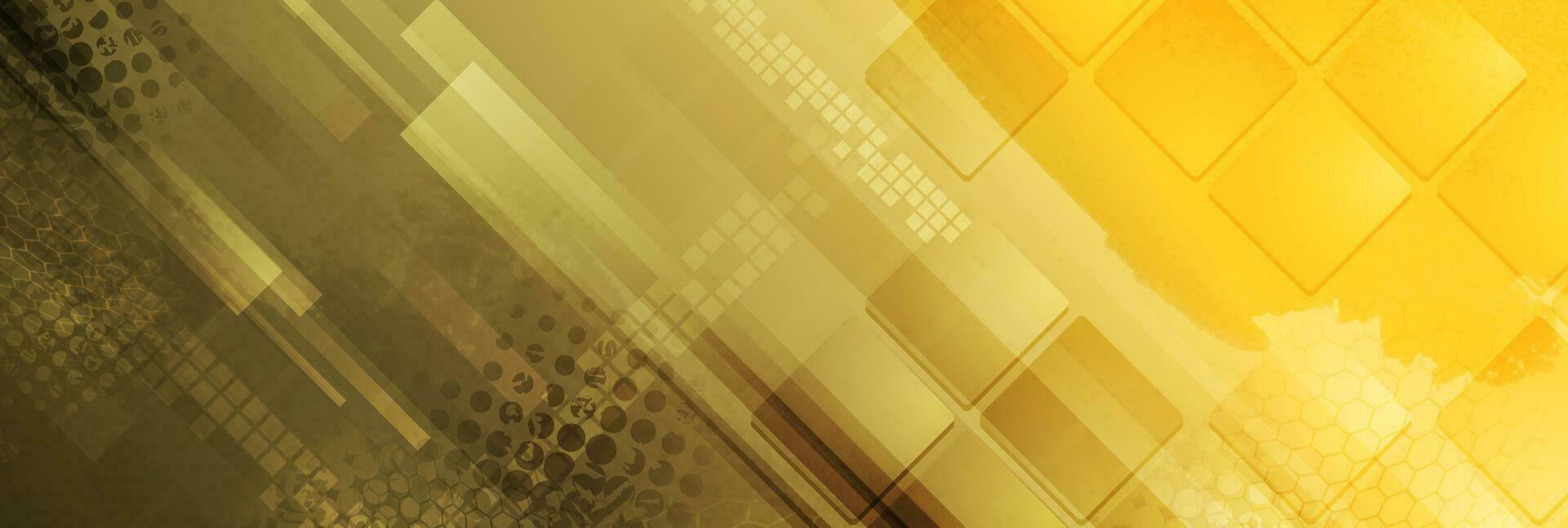 Bright yellow grunge geometric abstract background vector