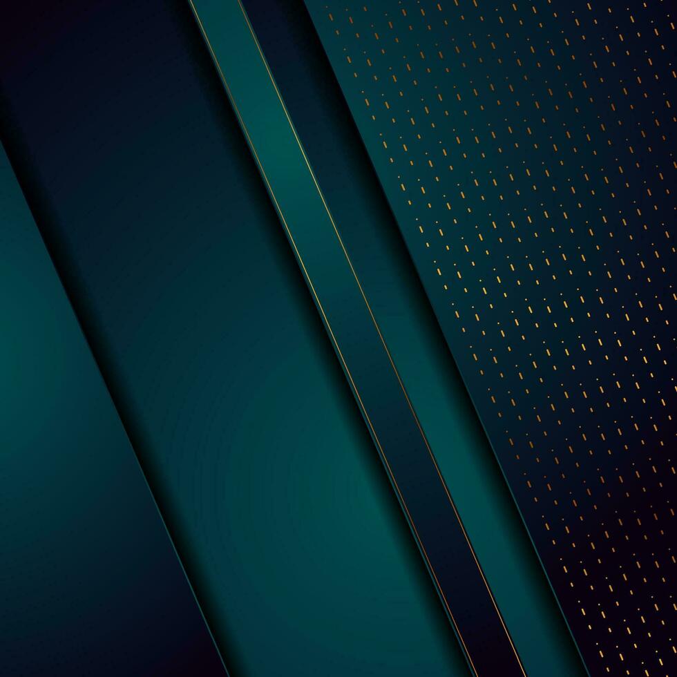 Dark blue and golden abstract tech geometric background vector