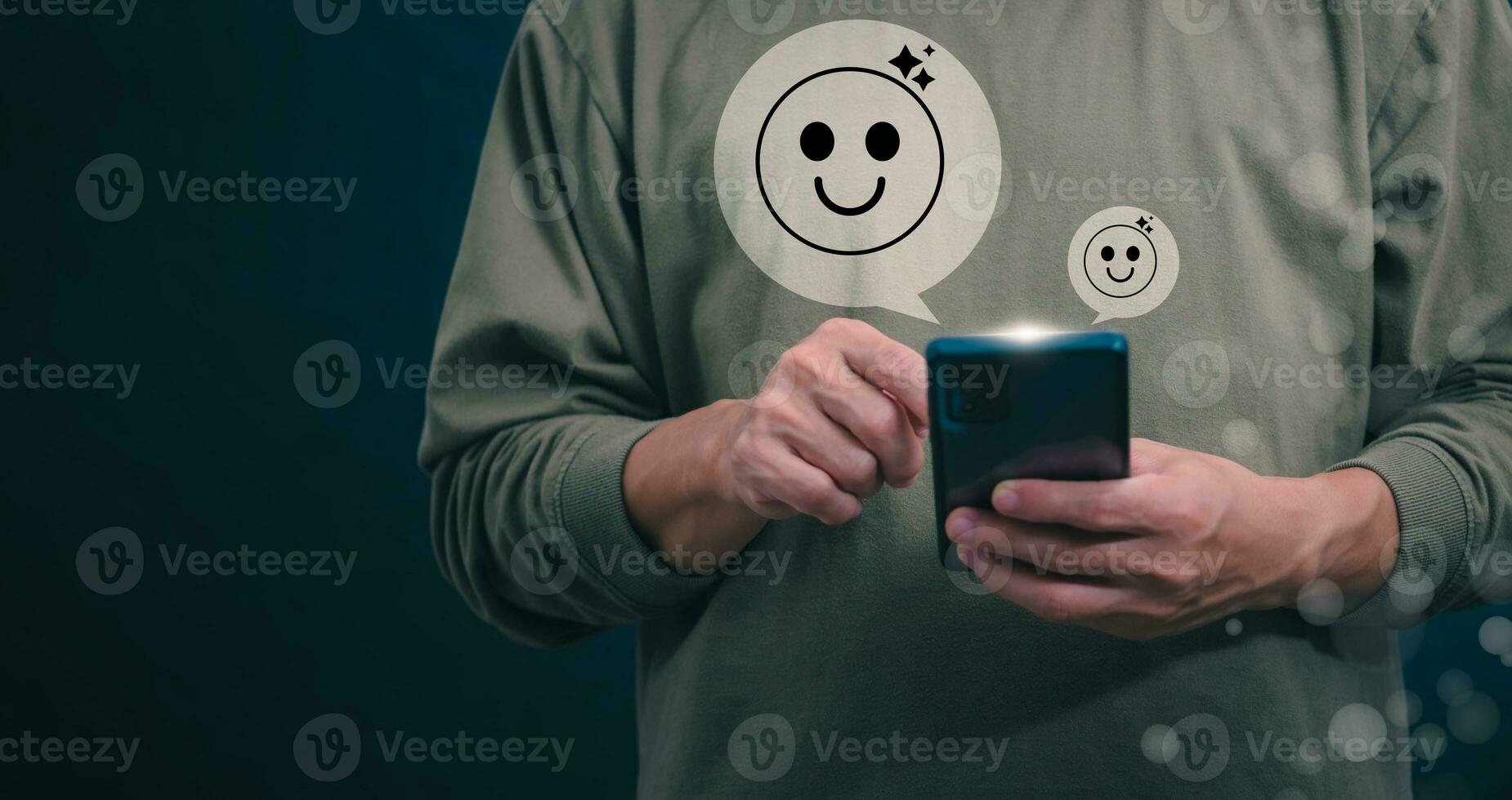 Customer services best excellent business rating experience. Satisfaction survey concept. user gives ratings to service experience on the online application, online marketing, and business processes. photo
