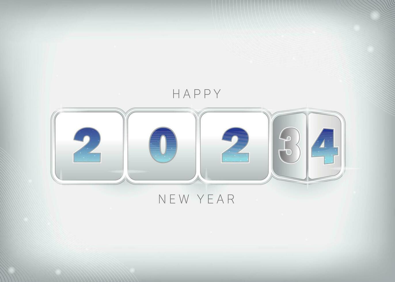New year 2024 background Blue color number of next year run on the box button concept for celebration, card, wallpaper, online vector