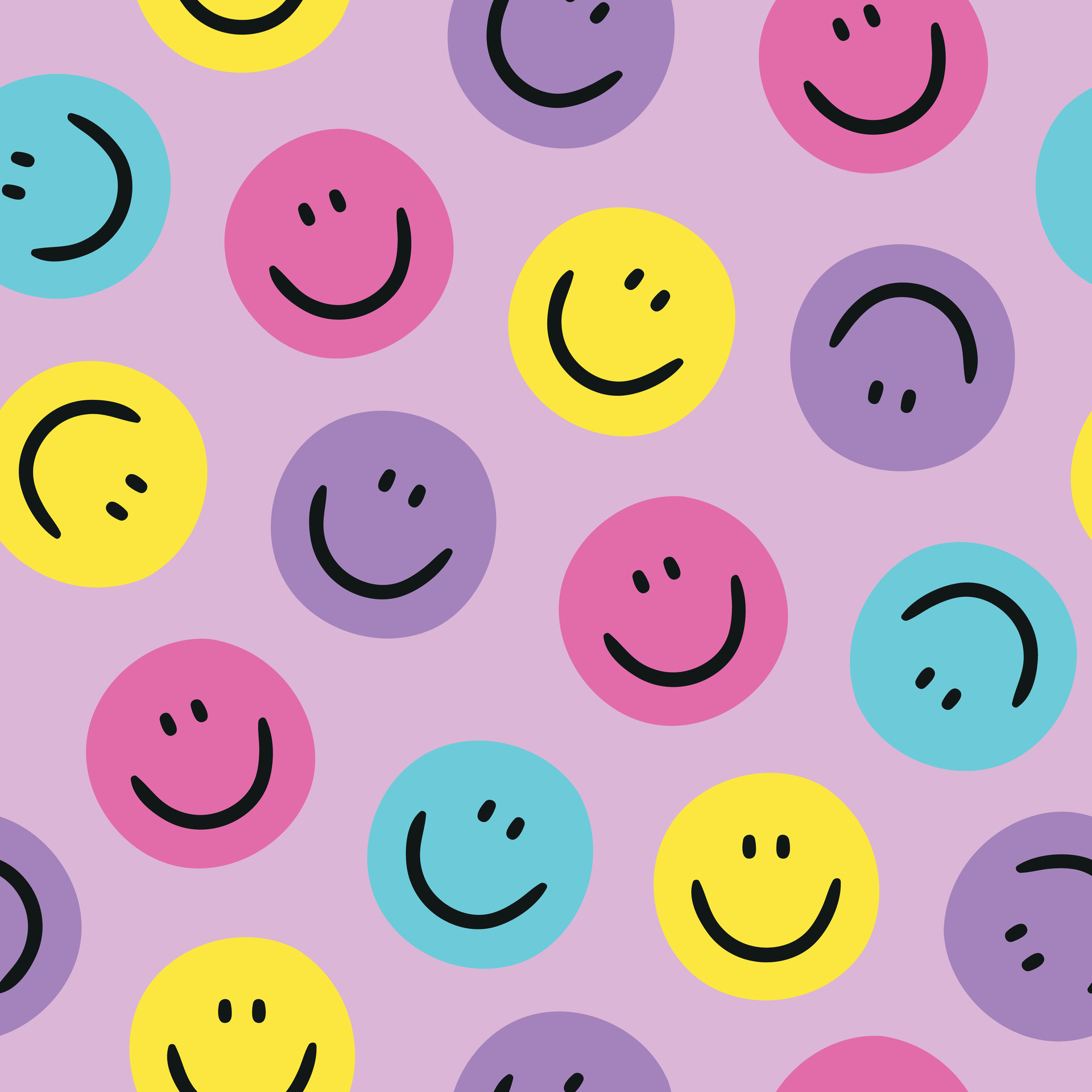 Smiley Seamless Pattern Smiley Face Background Smiley Repeat Pattern