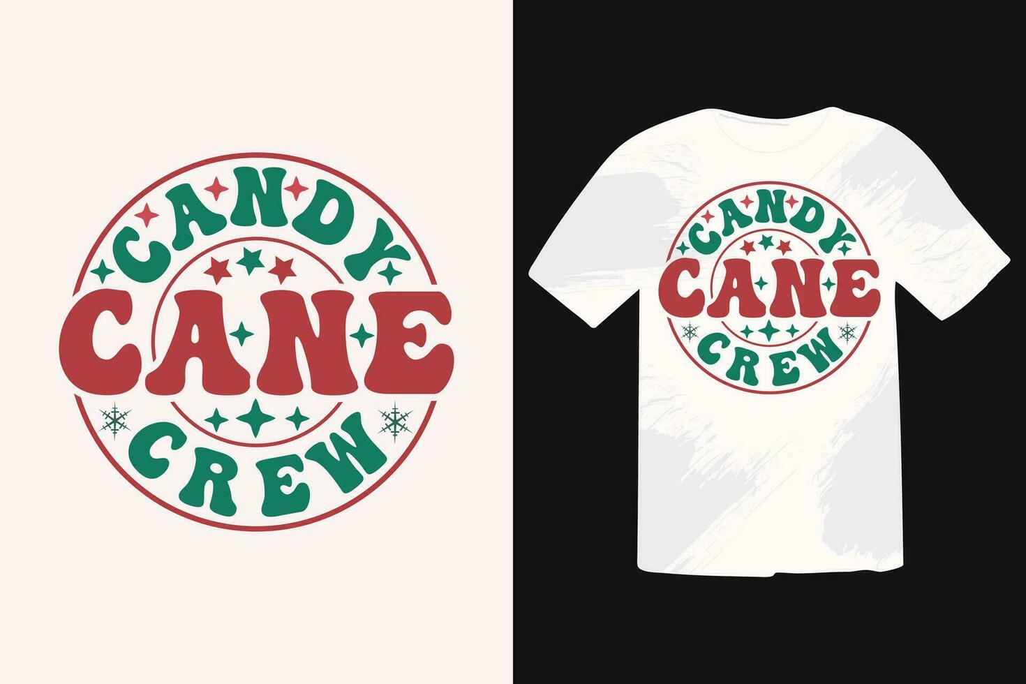 Candy Cane Crew christmas winter t-shirt designs, typography design christmas Quotes, Good for t-shirt, mug, gift, printing press vector