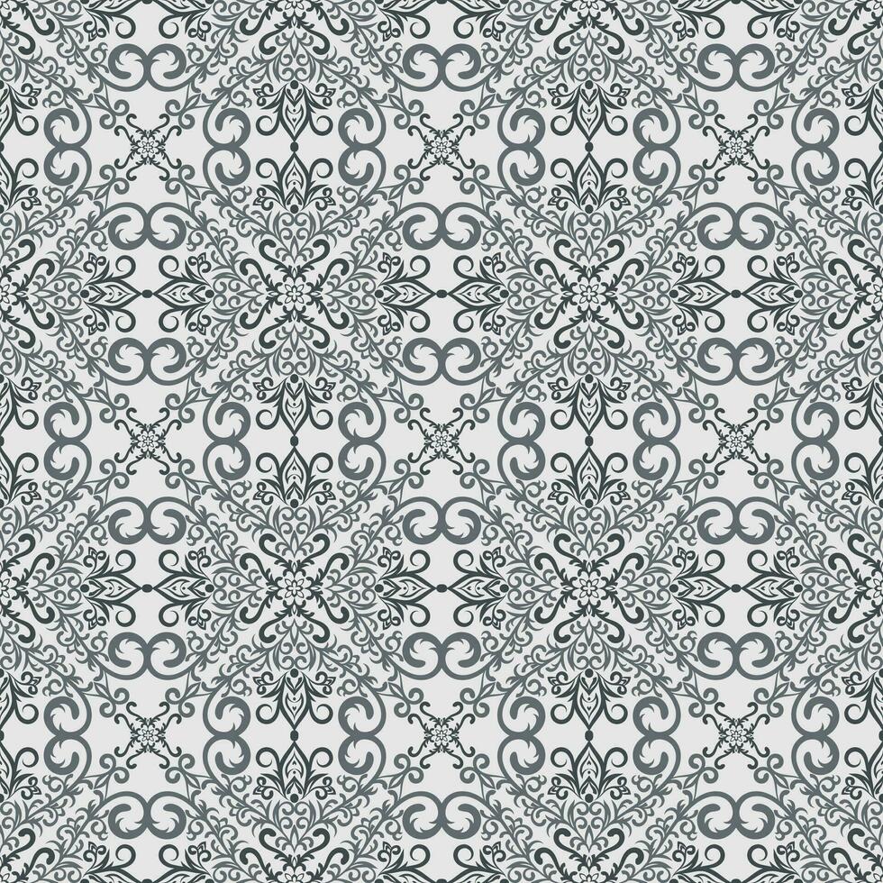 Seamless pattern with Medieval royal ornament on white. Background for greeting card, invitation, banner, textile, wallpaper. Decorative vector symmetry arabesque