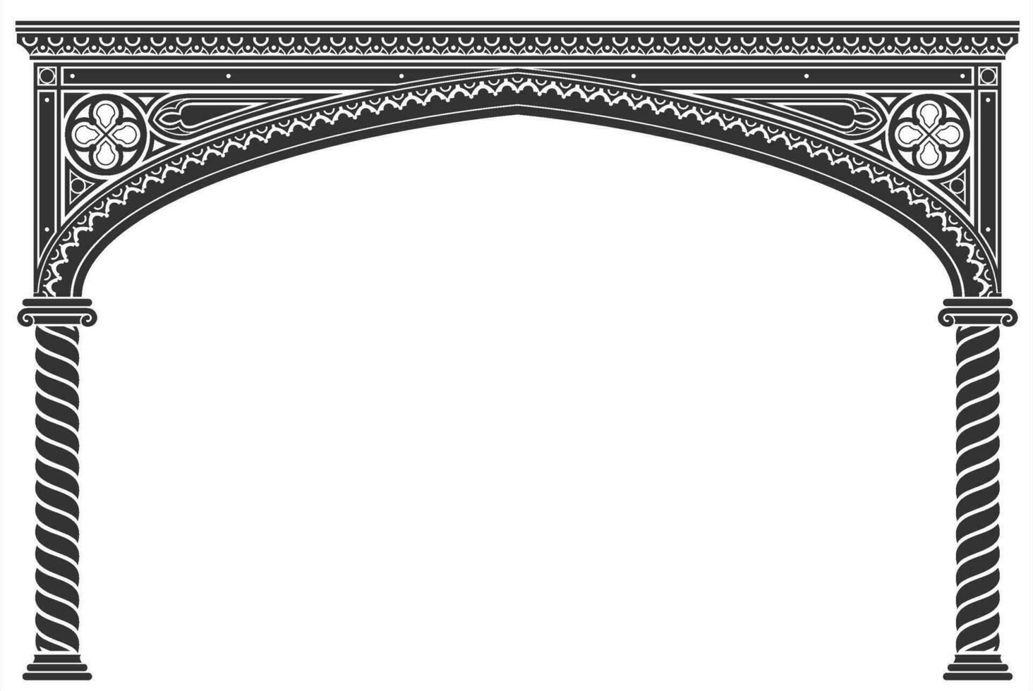 Wide Gothic arch of a bridge or entrance vector