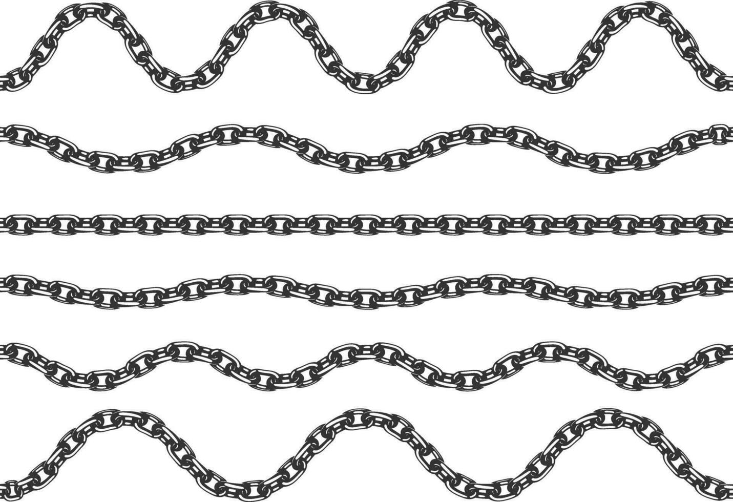 Different chains seamless. Vector chain set.