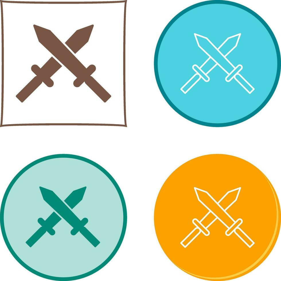 Unique Two Swords Vector Icon