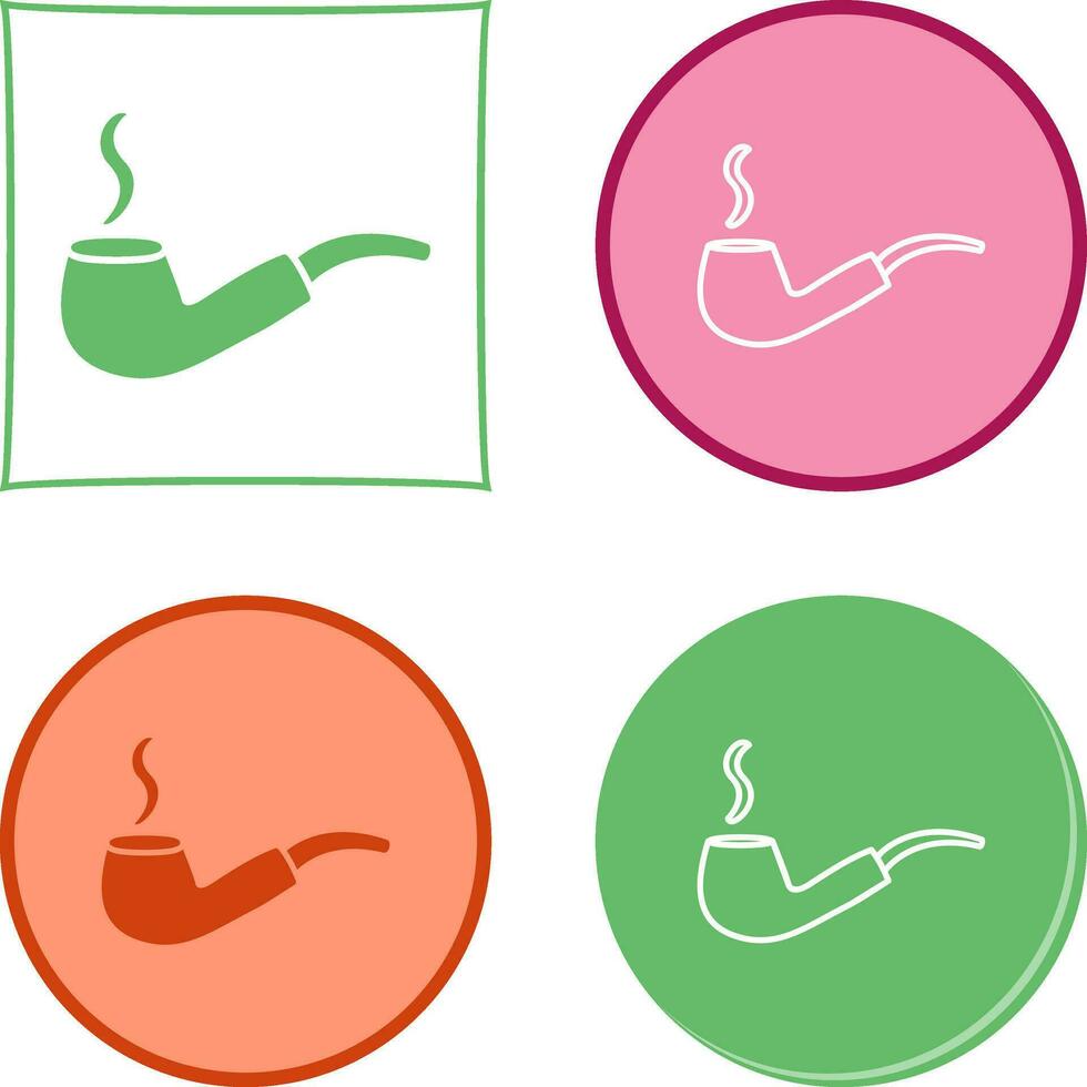 Unique Lit Smoking Pipe Vector Icon