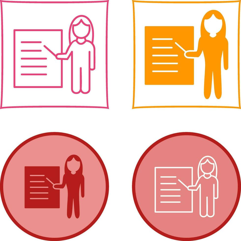 Unique Female Presenter Vector Icon