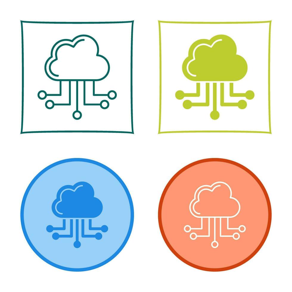 icono de vector de computación en la nube