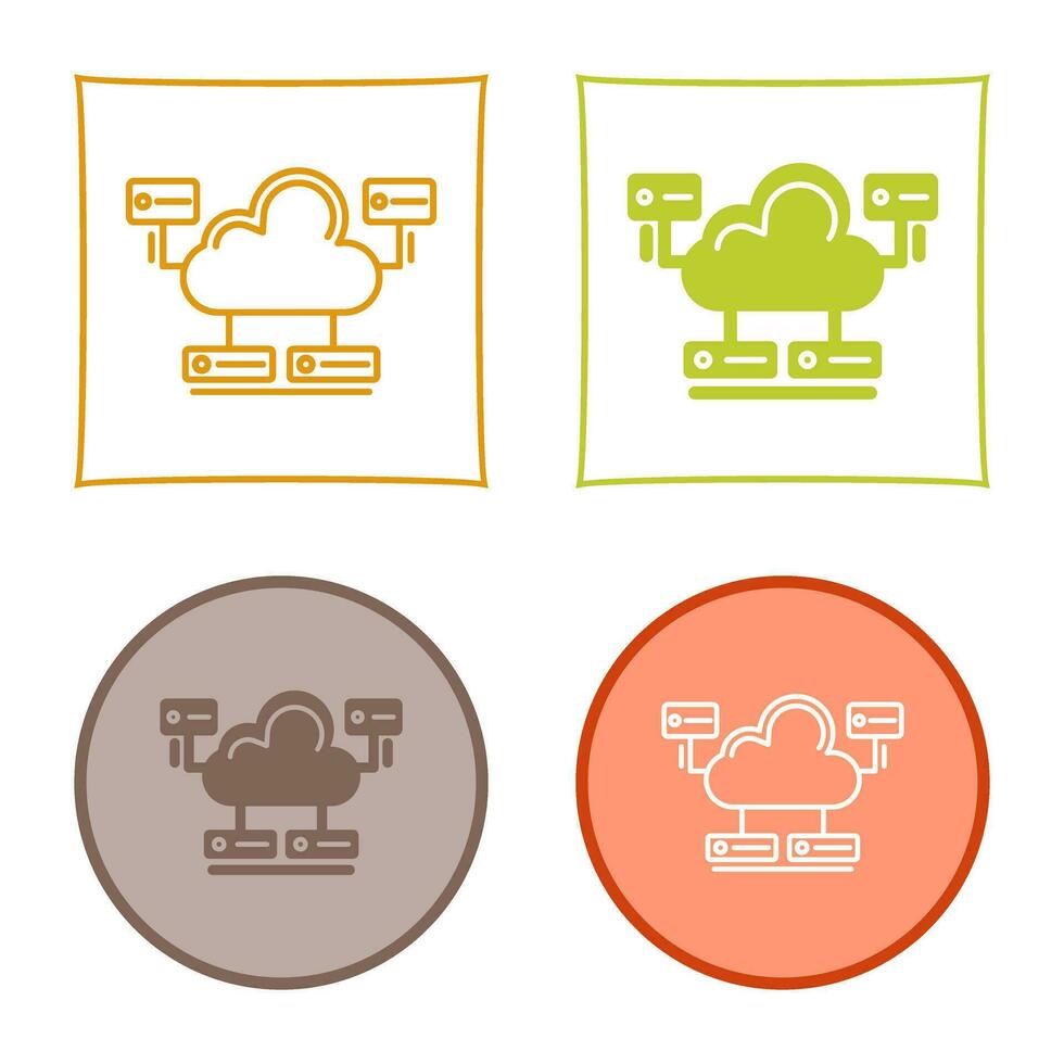 Cloud Database Vector Icon