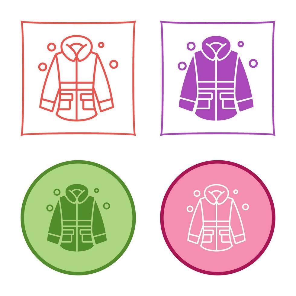 icono de vector de chaqueta de invierno