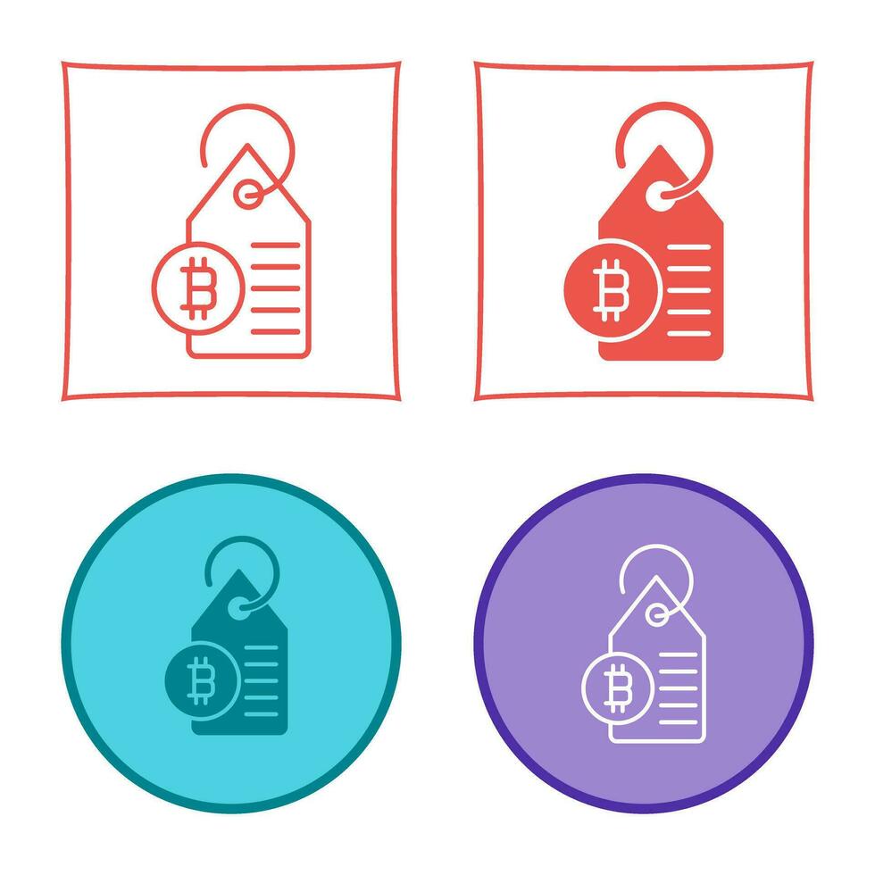 Bitcoin Label Tag Vector Icon