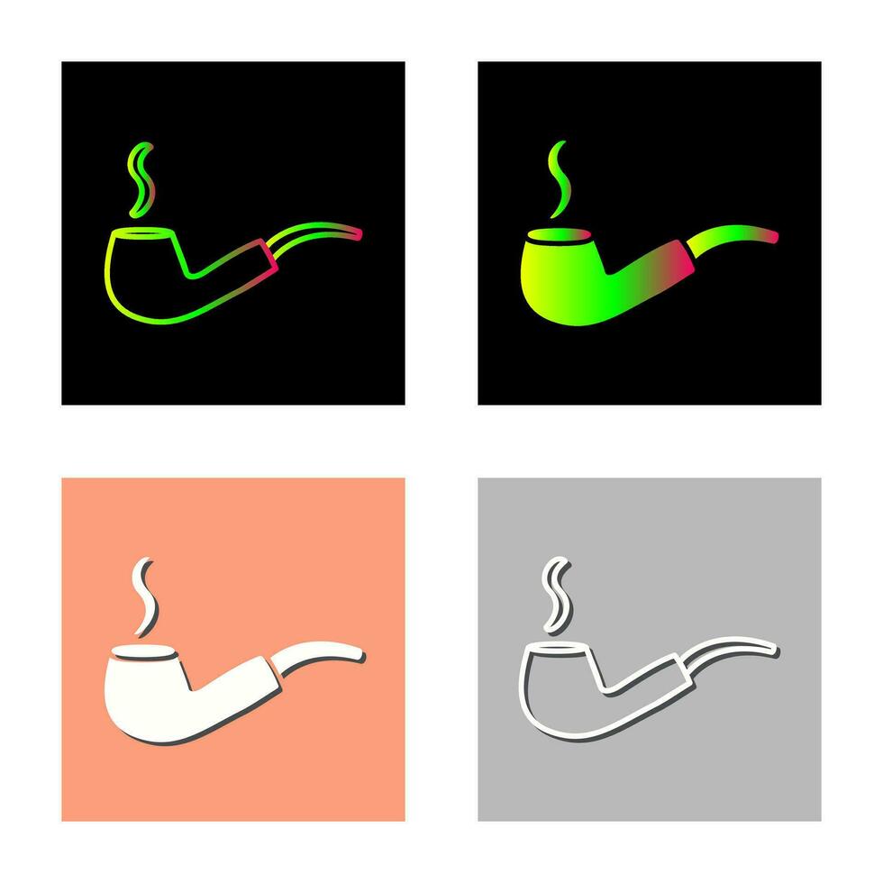 Unique Lit Smoking Pipe Vector Icon