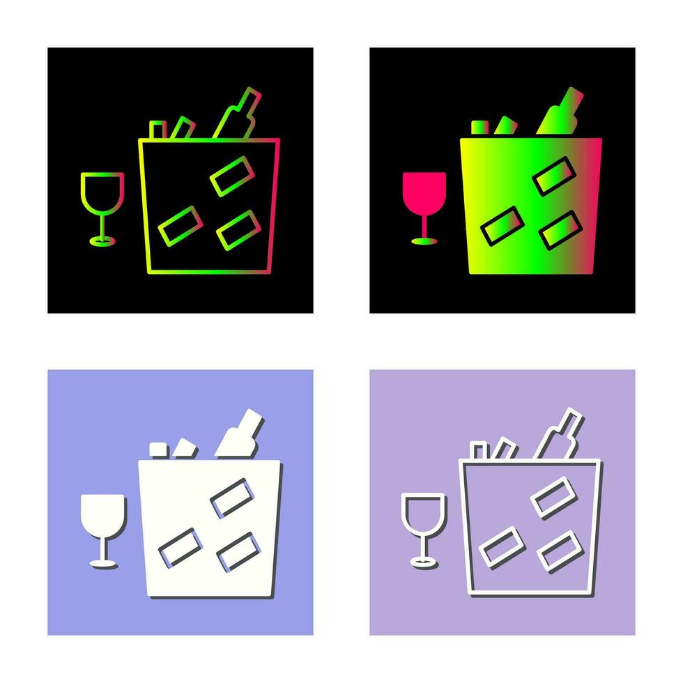 Unique Wine Bottle in Ice Vector Icon
