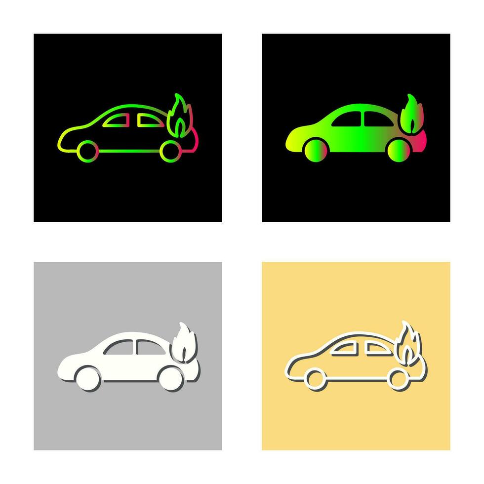 Unique Car on Fire Vector Icon