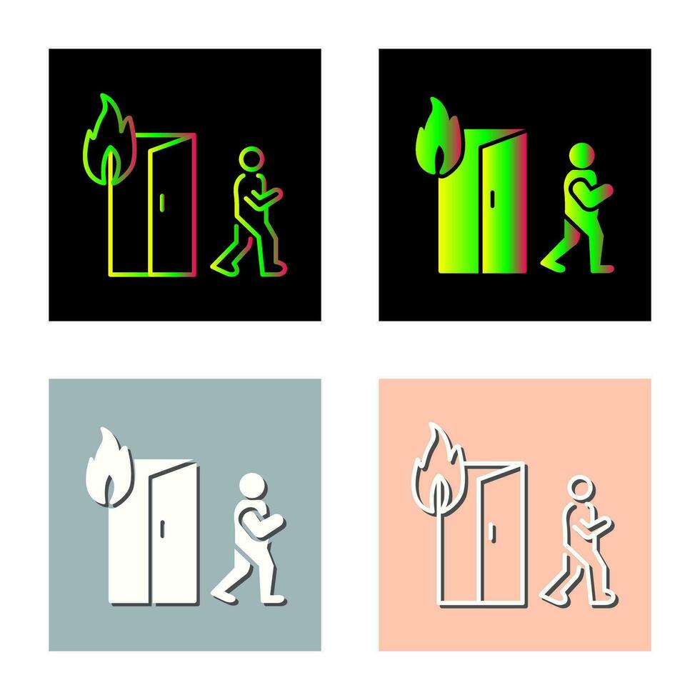 Unique Running from Fire Vector Icon