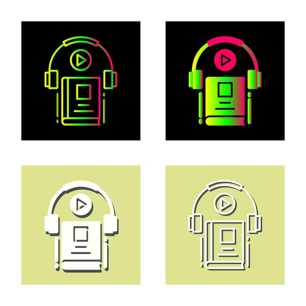 icono de vector de libro de audio