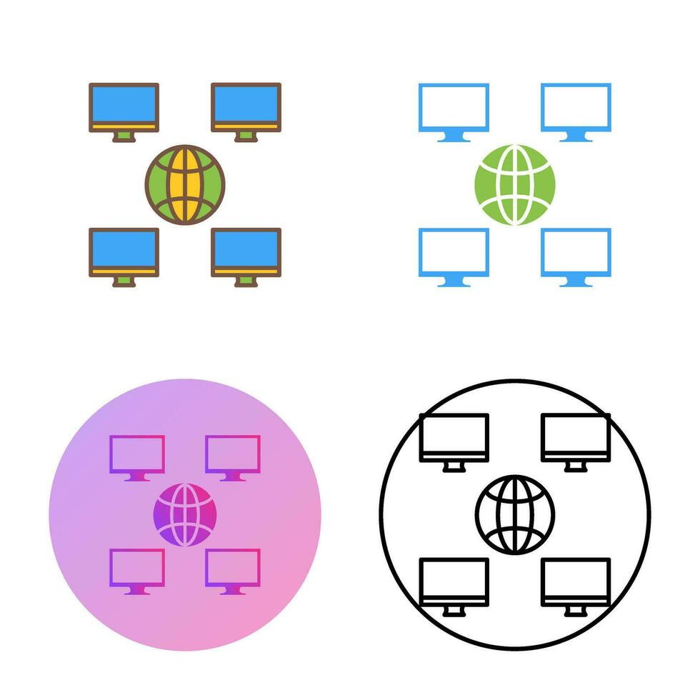 Unique Company Network Vector Icon