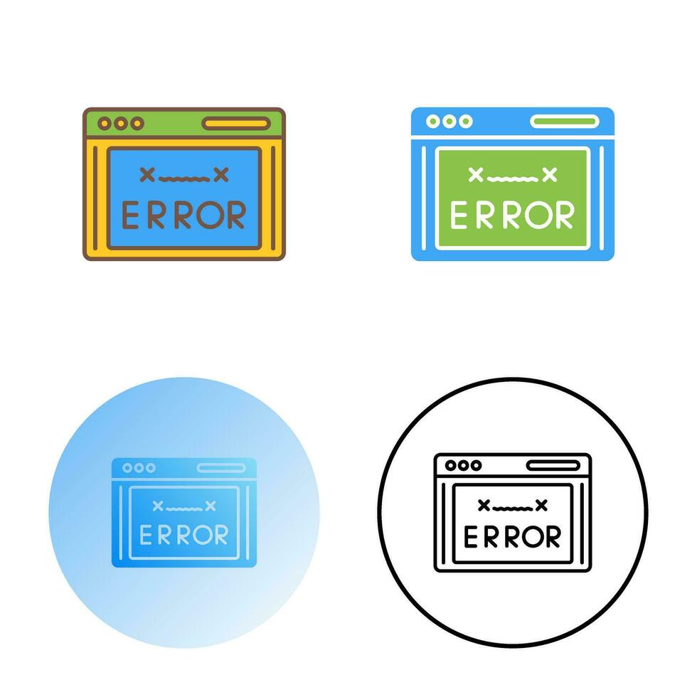 icono de vector de código de error